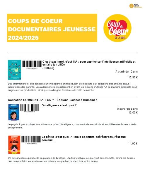 Coups de coeur docs j 24 25