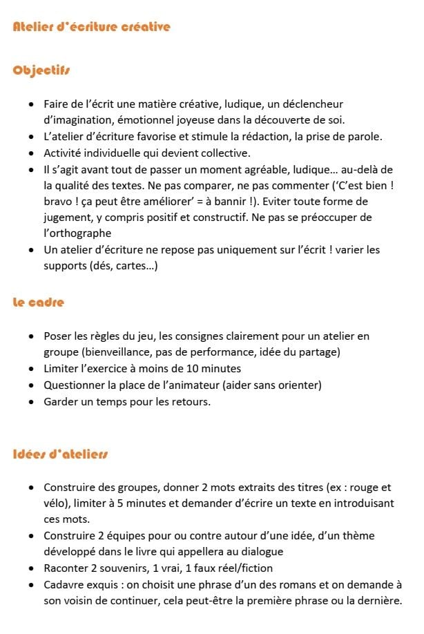 atelier ecrit